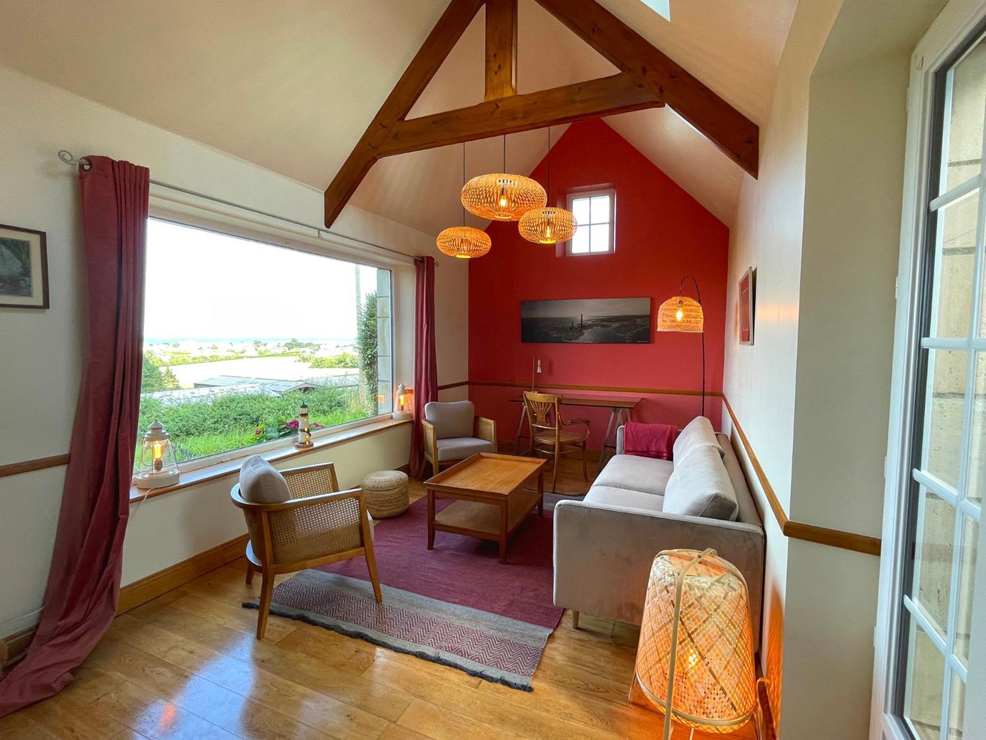 Maison de charme avec vue sur mer et jardin abrité Quinéville Extérieur photo